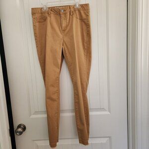 Rewash Womens Golden Skinny Jeans With Raw Hem & Rear Pockets